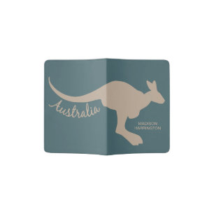 Australia Kangaroo custom name Passport Holder