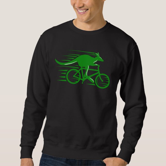Australia Kangaroo Cyclist Cycling Biking  Summer Sweatshirt (Front)
