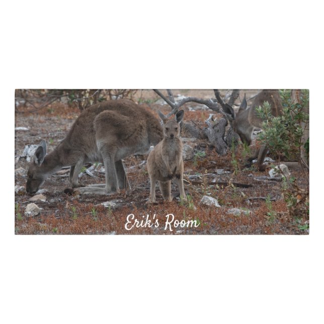 Australia Kangaroo Family Door Sign (Classic Front)