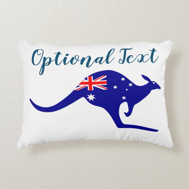 Australia Kangaroo & Flag Accent Pillow (Front)