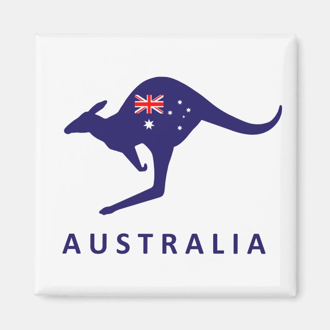 AUSTRALIA KANGAROO FLAG MAGNET (Front)