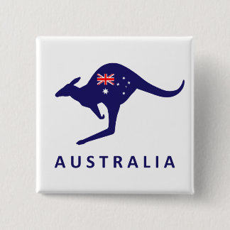 AUSTRALIA KANGAROO FLAG PINBACK BUTTON