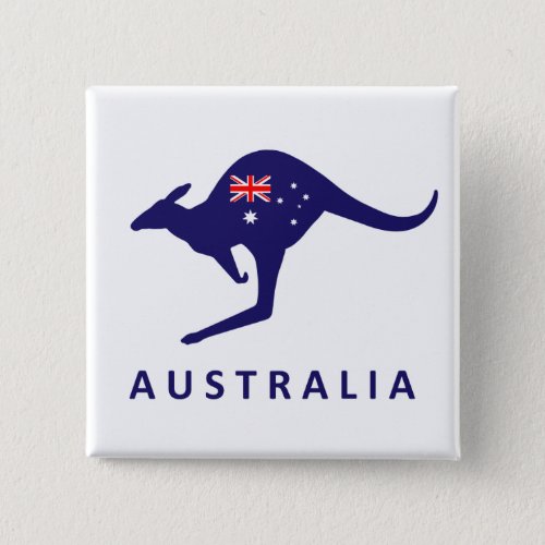 AUSTRALIA KANGAROO FLAG PINBACK BUTTON