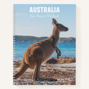 Australia Kangaroo on the Beach Photo Notebook