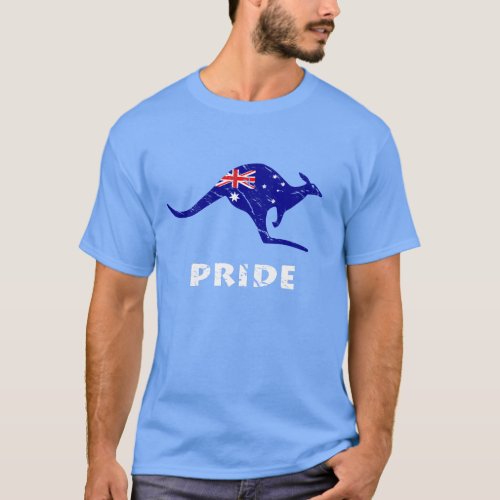 Australia Kangaroo Pride Country Flag T_Shirt