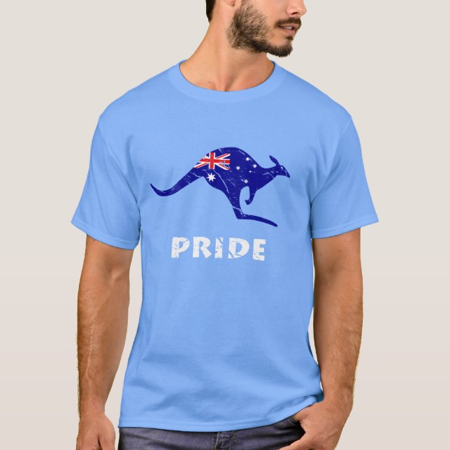 Australia Kangaroo Pride Country Flag T-Shirt (Front)