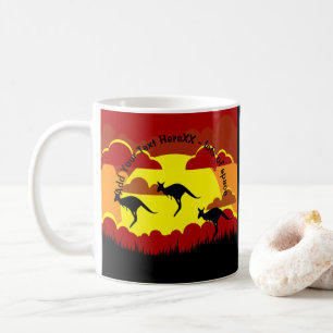 Australia Kangaroo Red Black Yellow Coffee Mug