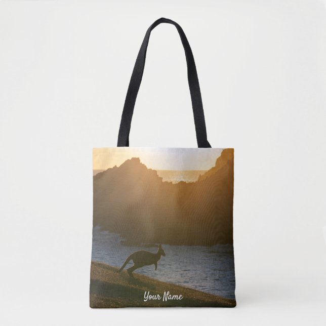 Australia Kangaroo Sunset Photo Tote Bag (Front)