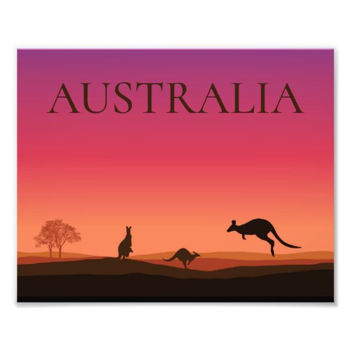 Australia Kangaroos Photo Poster Print
