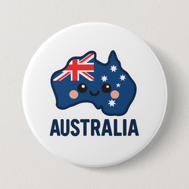 Australia Kawaii Fusion – Bold & Adorable Button (Front)