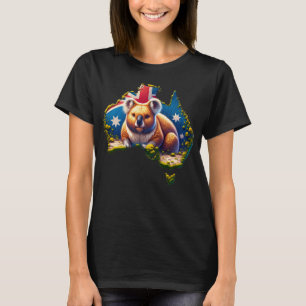 Australia Koala Bear flag map T-Shirt