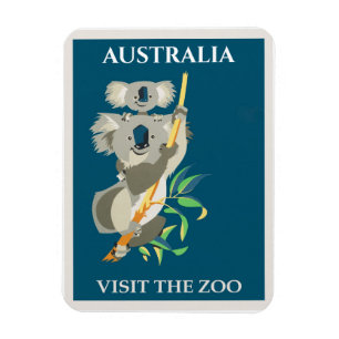 Australia Koala Bear Vintage Travel Poster Magnet