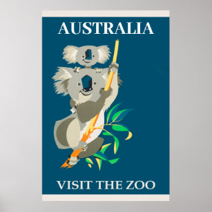 Vintage Berlin Zoo Lemurs Tourism Poster A4/A3/A2/A1 Print