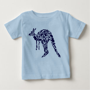Australia Land Down Under Kangaroo Animal Blue Baby T-Shirt