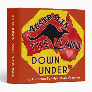 Australia Land Down Under Kangaroo Custom Vacation Binder