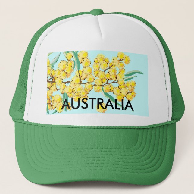Australia - land of the green and gold trucker hat (Front)