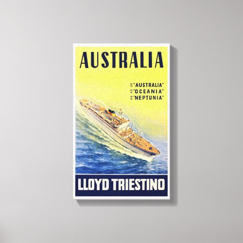 Australia Lloyd Triestino Restored Vintage Poster Canvas Print