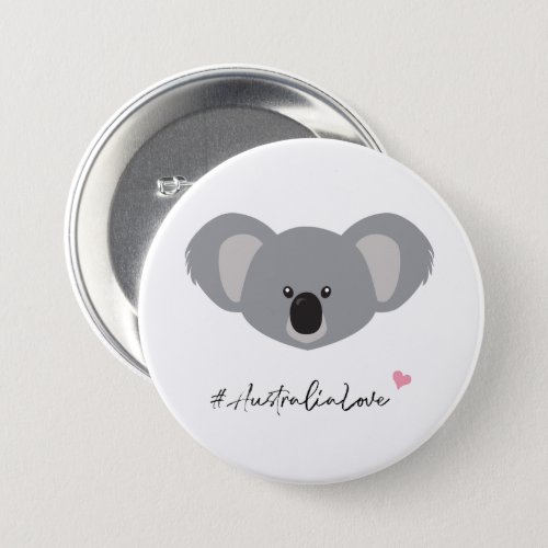 Australia love cute koala drawing charitable button