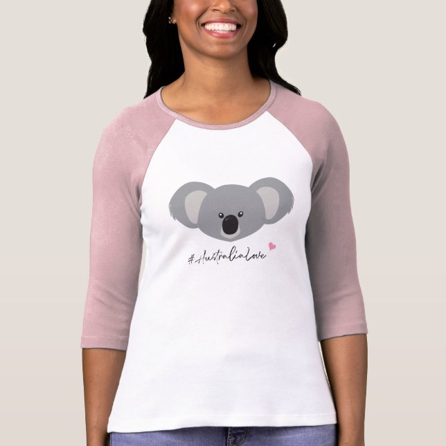 Australia Love Cute Koala Pink T-Shirt (Front)