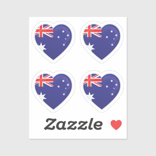 Australia Love Flag Sticker (Sheet)