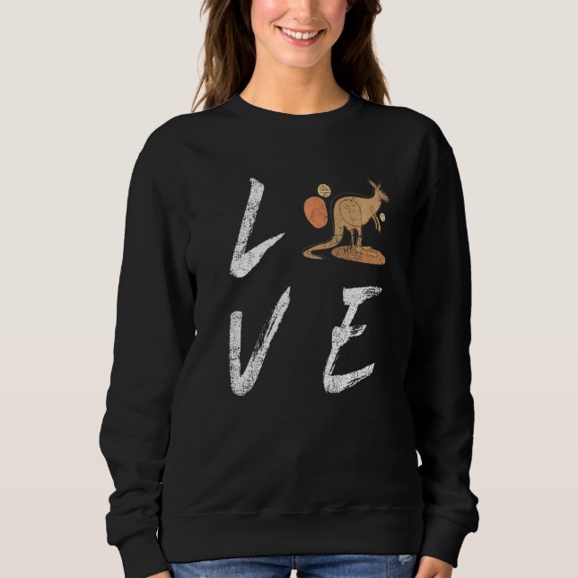 Australia Love Kangaroo  Straya Outback Sydney Mel Sweatshirt (Front)