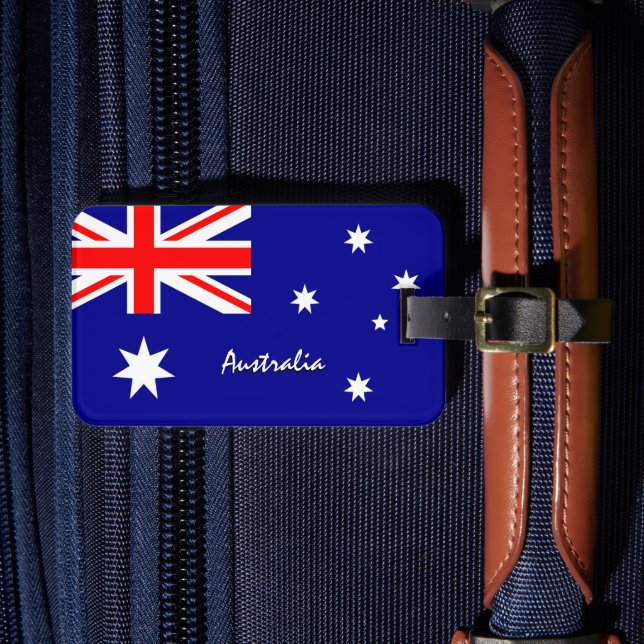 Australia Luggage Tags, patriotic Australian Flag Tag (Front Insitu 4)