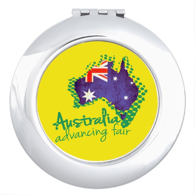 Australia map and flag compact mirror (Front)