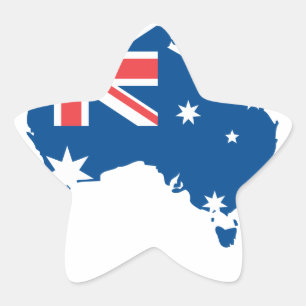 australia map and flag - sticker