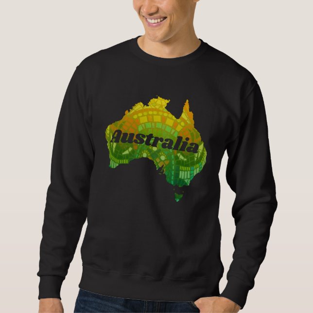 Australia Map Australia I Love Australia Souvenir Sweatshirt (Front)