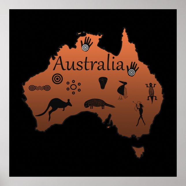 Australia map Australian continent Poster (Front)