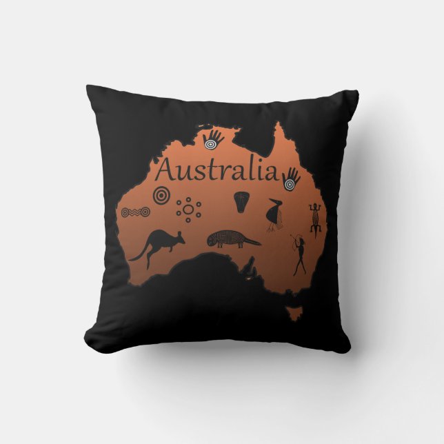 Australia map Australian continent Throw Pillow (Front)