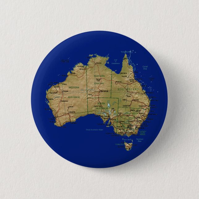 Australia Map Button (Front)
