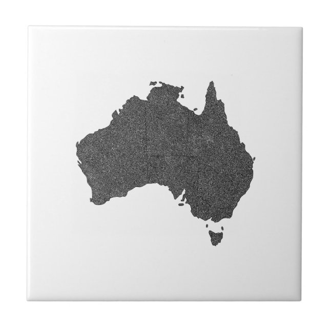 Australia Map Design with Hidden Borders Ceramic Tile (Front)