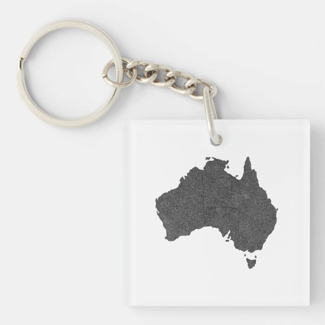 Australia Map Design with Hidden Borders Keychain (Front)