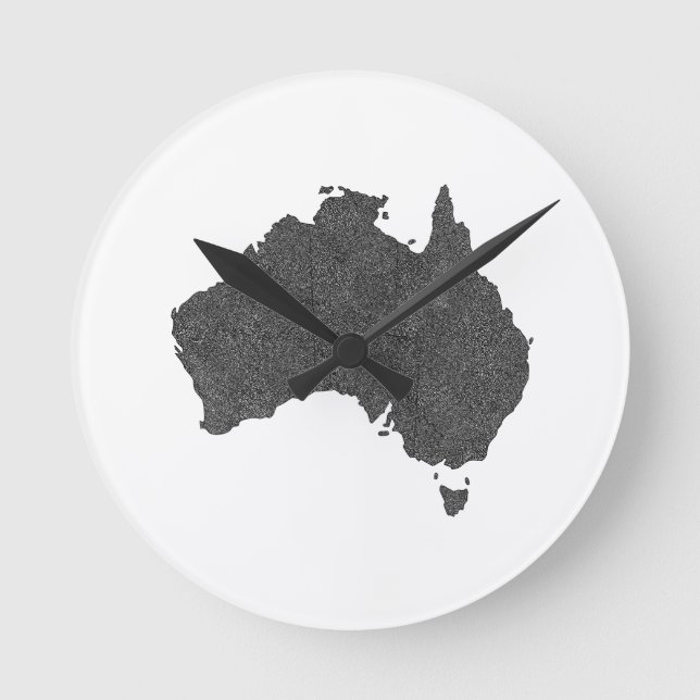 Australia Map Design with Hidden Borders Round Clock (Front)