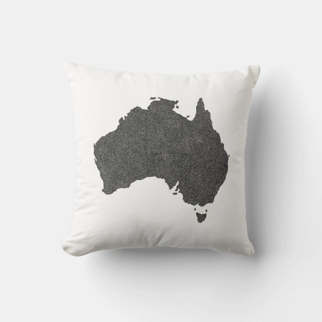 Australia Map Design with Hidden Borders Throw Pillow (Front)