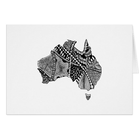 Australia Map Doodle Cards (Front Horizontal)