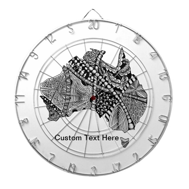 Australia Map Doodle Dartboard (Front)