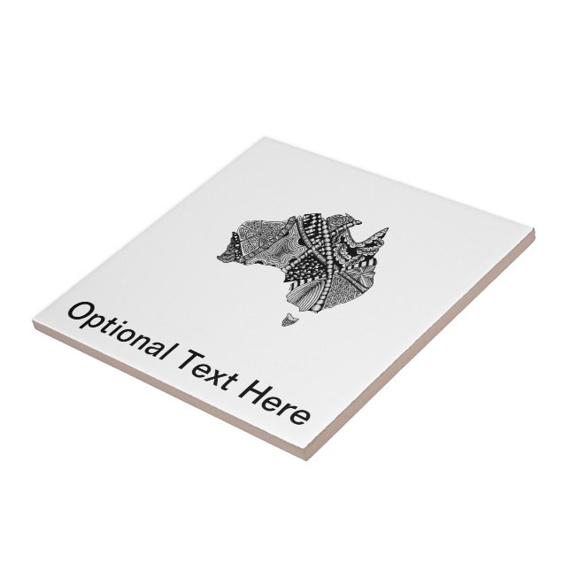 Australia Map Doodle Tile (Side)