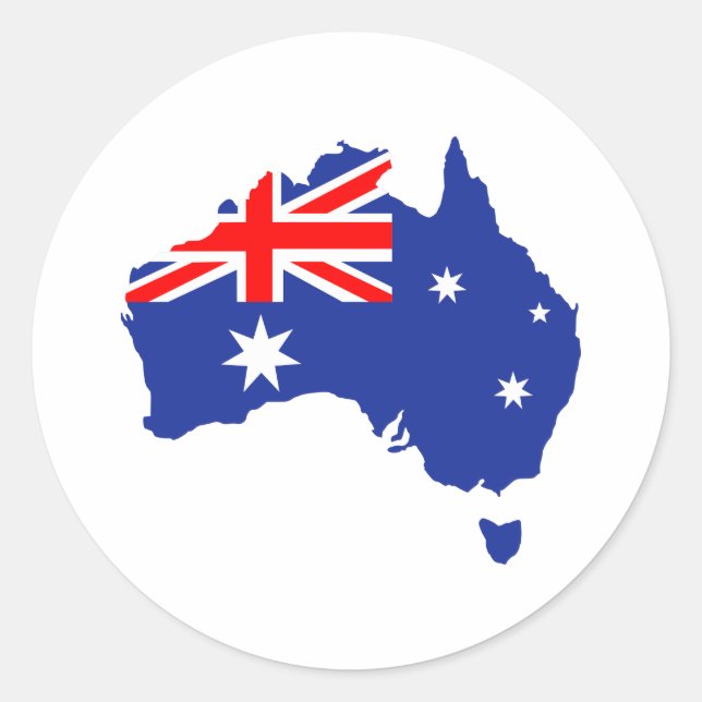 Australia map flag classic round sticker (Front)