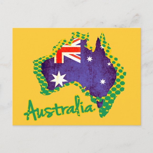 Australia map flag postcard (Front)