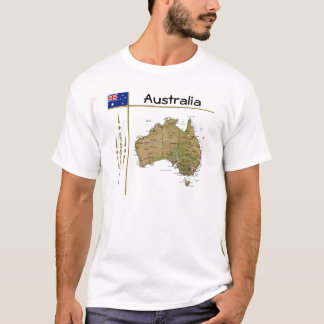 Australia Map + Flag + Title T-Shirt