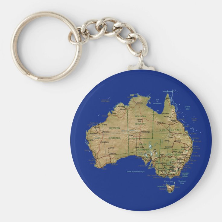 Australia Map Keychain Zazzle
