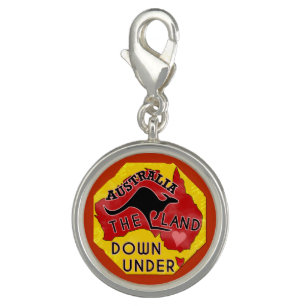 Australia Map Land Down Under with Kangaroo Retro Charm