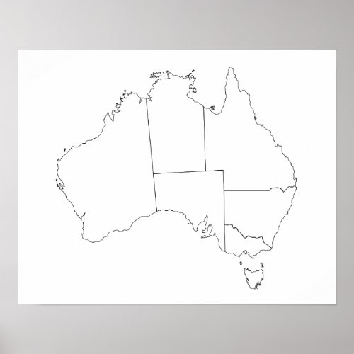 Australia Map Outline Poster
