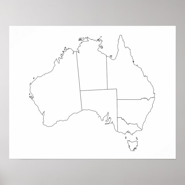 Australia Map Outline Poster (Front)
