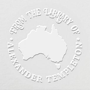 Australia Map Silhouette From the Library of Name Embosser