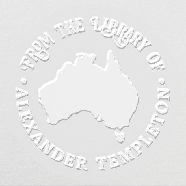 Australia Map Silhouette From the Library of Name Embosser (Design)