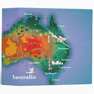 Australia Map Travel poster Binder