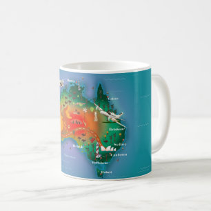 Australia Map Travel poster Coffee Mug